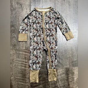Bamboo Camo Print Zipper Sleeper 0-3m
